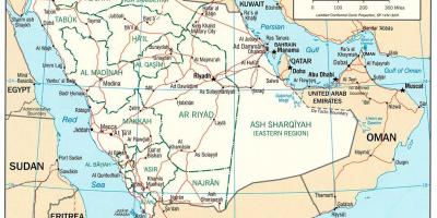 Սաուդյան Արաբիան ամբողջական քարտեզի վրա 