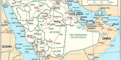 Քարտեզ Սաուդյան Արաբիայի քաղաքական