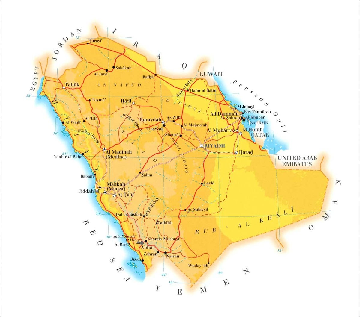 տուրիզմ КСА քարտեզի վրա