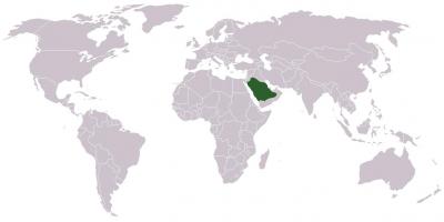 Սաուդյան Արաբիան աշխարհի քարտեզի վրա