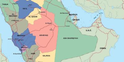 Քարտեզ Սաուդյան Արաբիայի քաղաքներում